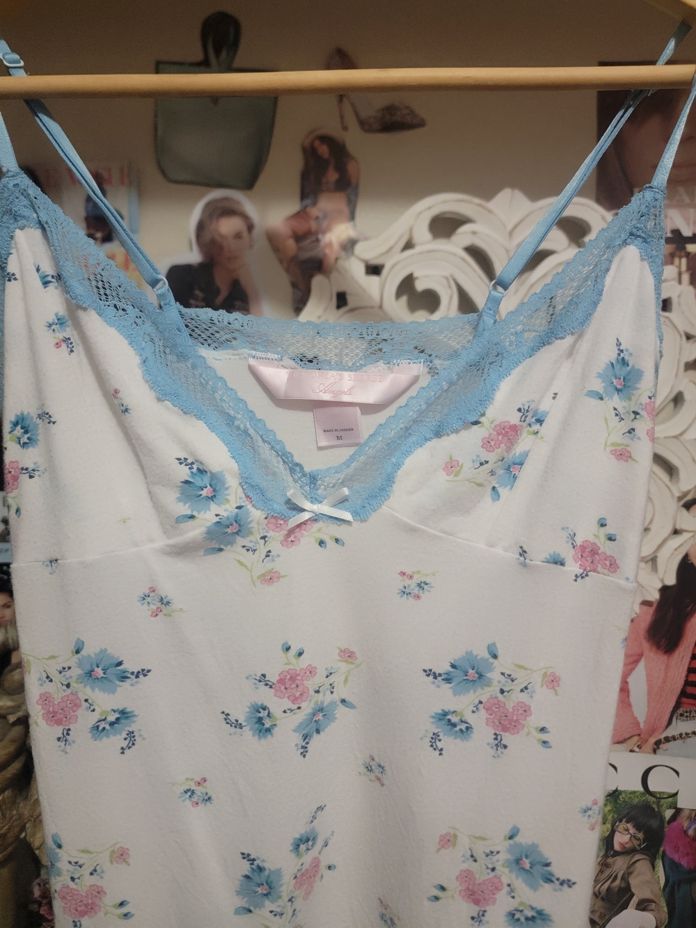 Vintage 06' Victoria's Secret Pink Floral Lace Trim Angels Tank